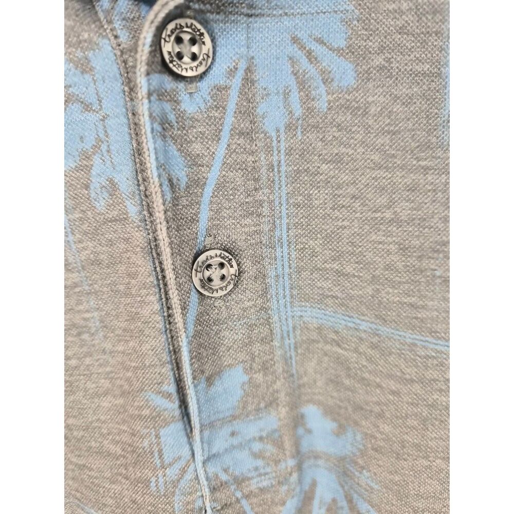 Travis Mathew Mens Polo Shirt Golf Tropical Palm Tree Stretch Performance Small - Picture 4 of 10